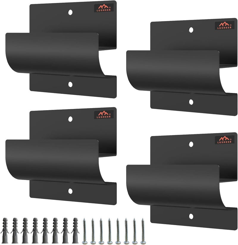 Lusheer Ladder Hangers for Garage Wall,Garage Storage Hooks- Wall Mount Wheelbarrow Hanger, Patio Furniture, Chair & Ladder - Ladder Holder Wall Mount (4 Pack) - Image 1